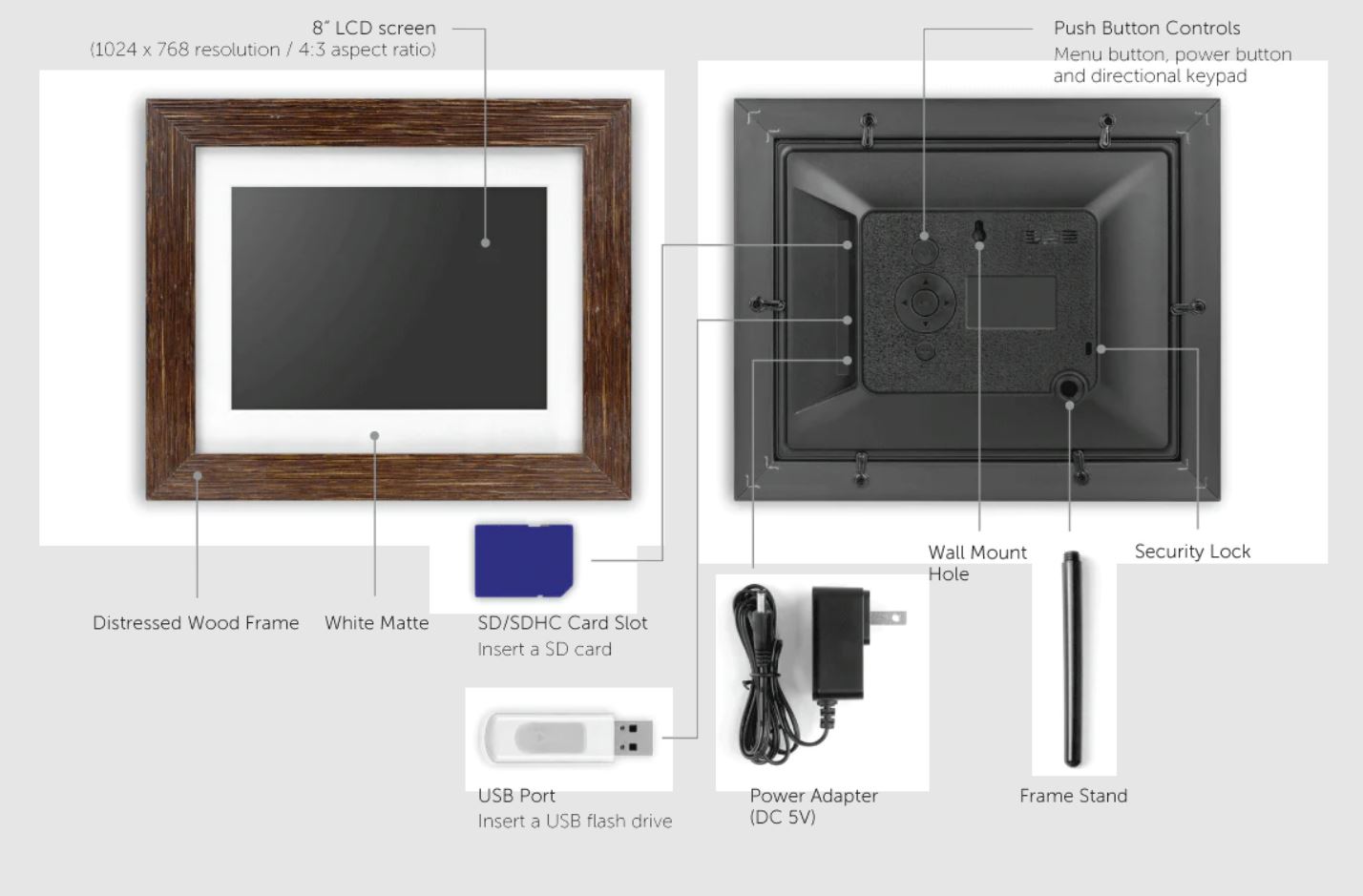 Distressed Wood Digital Photo Frame